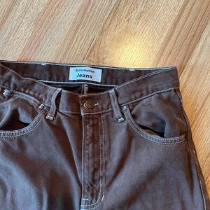 Reformation Chocolate Brown Denim Jeans
